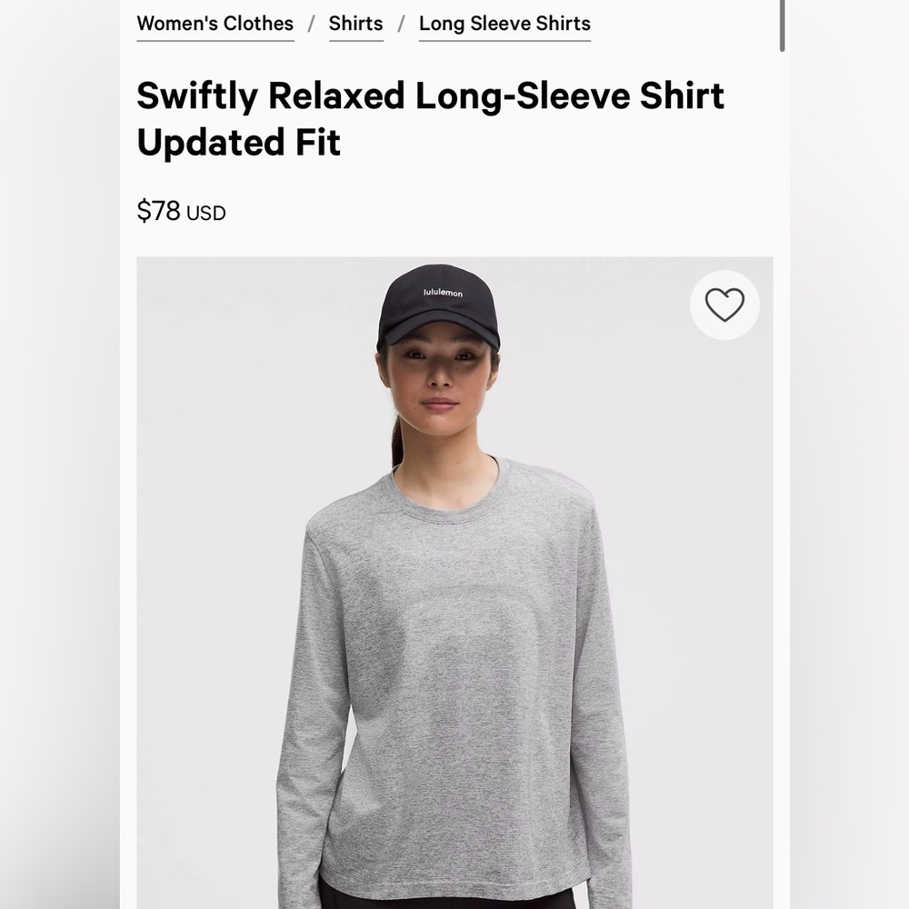 lululemon athletica Gray Long-Sleeve Tee